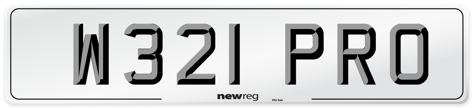 W321 PRO Number Plate from New Reg